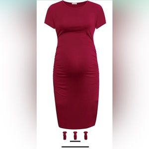 Maternity dress . Dark Red . Small